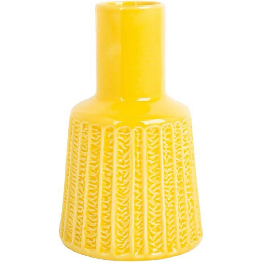 This is a yellow Bungalow Rose ceramic vase.